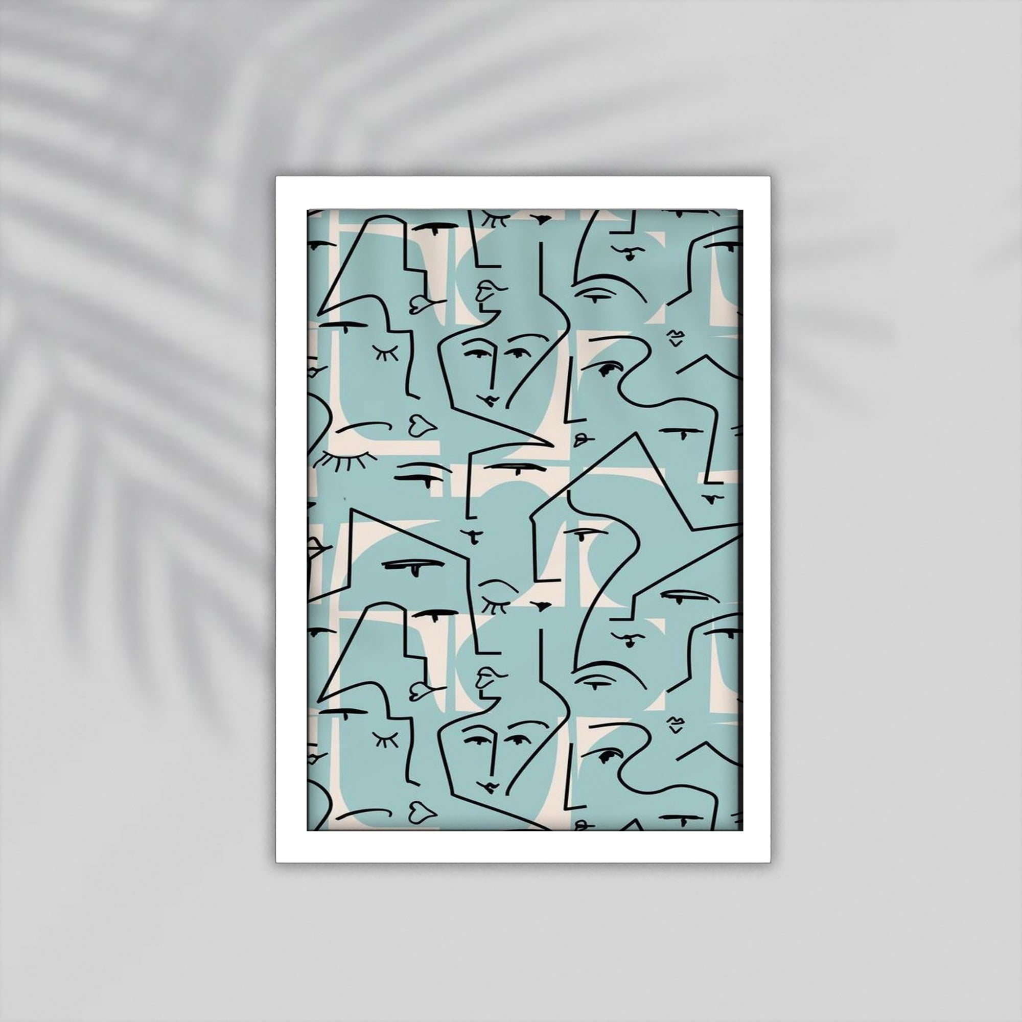Faces Lines Simple drawings Framed Poster