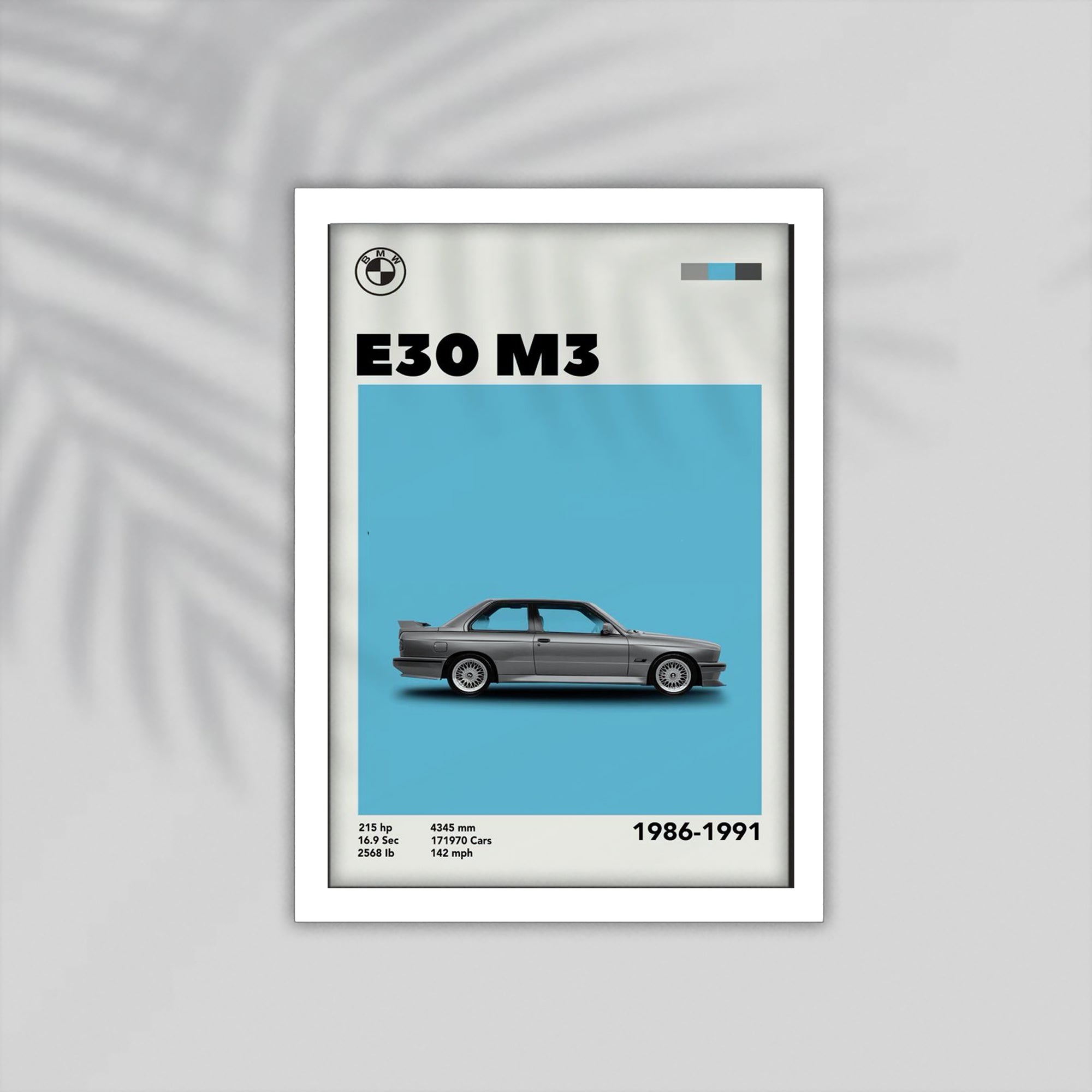 E30 M3 Car Framed Poster