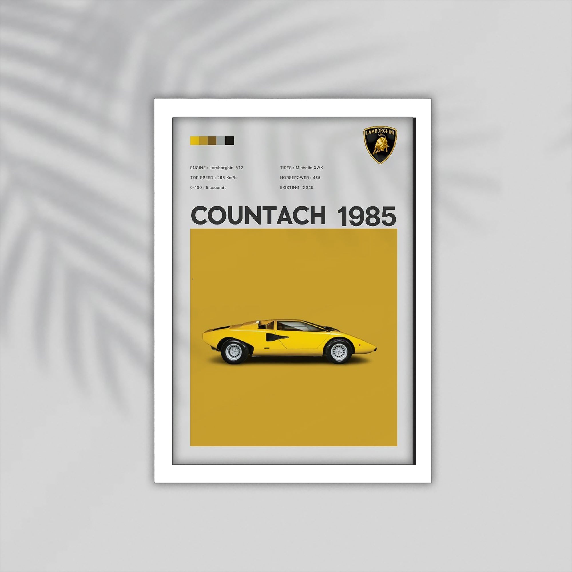 Countach Car Framed Poster